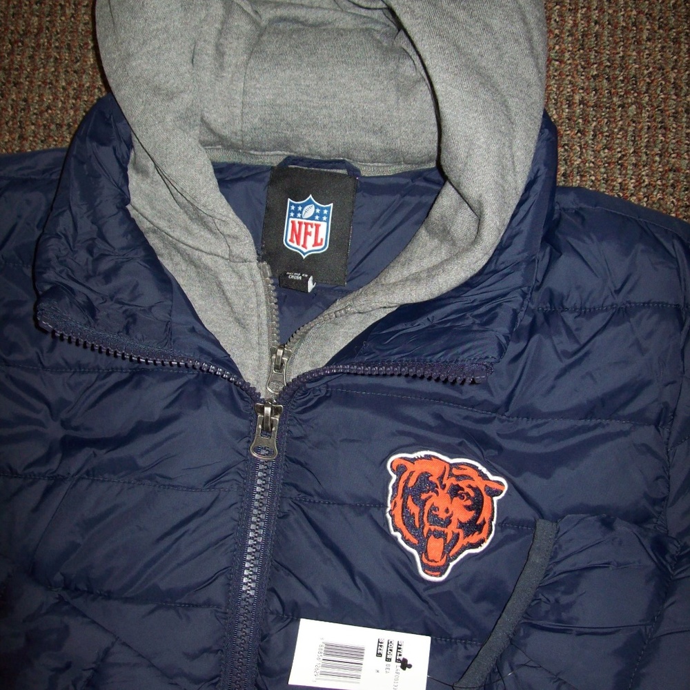 Chicago BEARS Hooded Puffer Jacket Medium XL